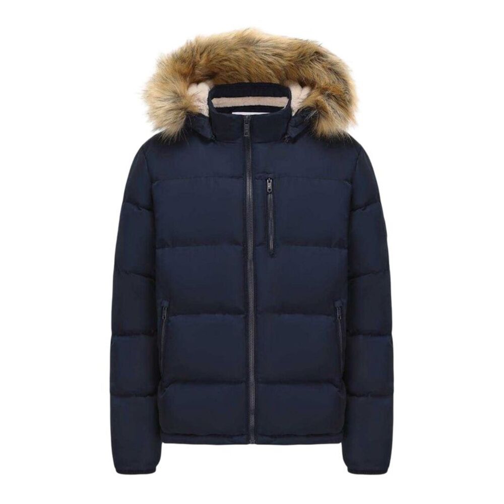 SoulCal Mens Bubble Recycled Polyester Puffer Jacket / Navy